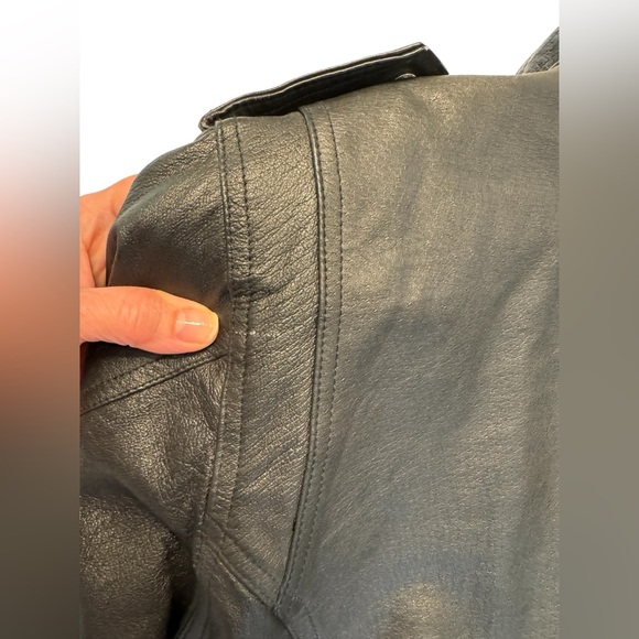 Vintage Star Cody Black Leather crop biker Jacket medium - Picture 8 of 16